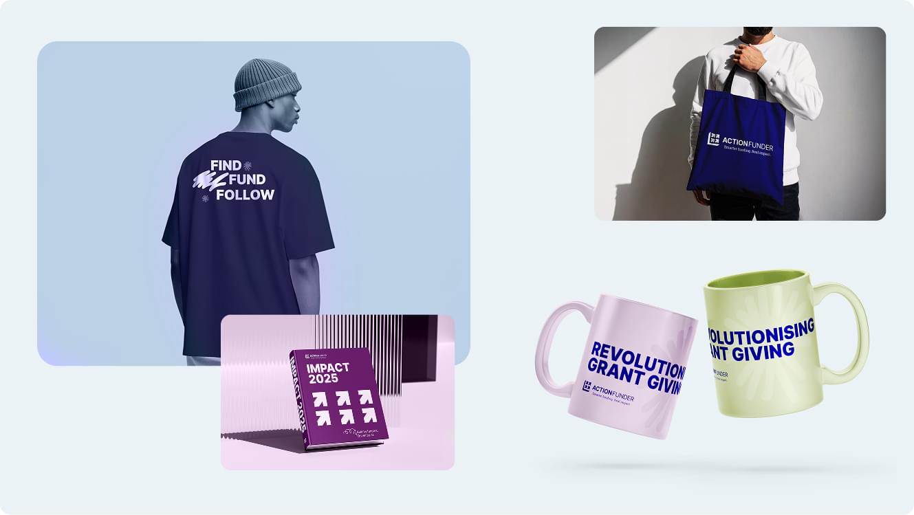 ActionFunder branded merchandise including apparel